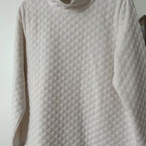 Women’s J. Crew Quilted Top.  Ivory color. Size L.